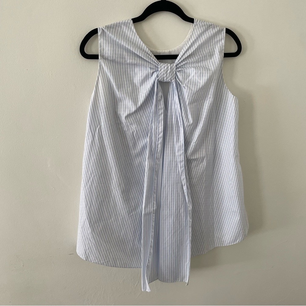 Adam Lippes Bow Back Stripe Blouse